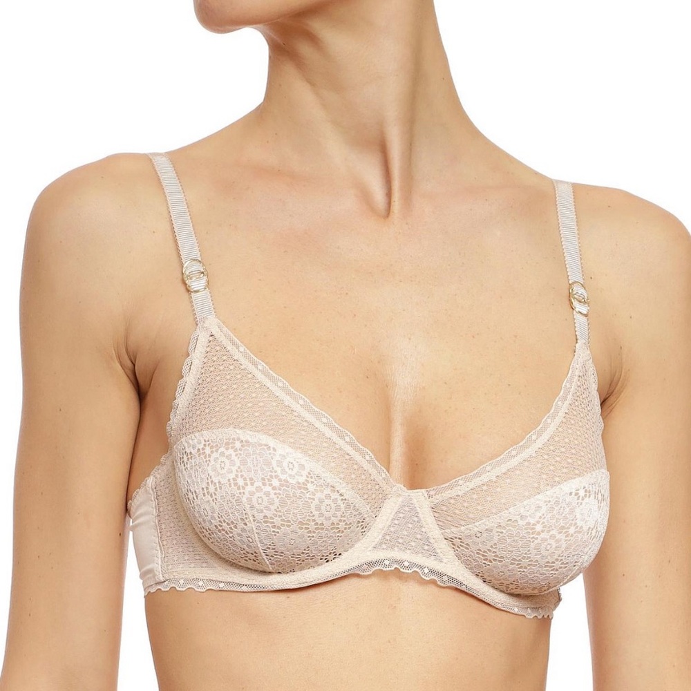 Stella McCartney Lace Underwire Bra - Tan Amber Imagining Sz 32 C oyster